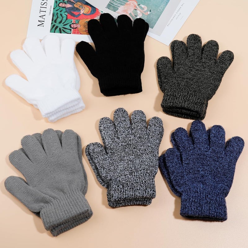 ONESING 6 Pair Baby Gloves Toddler Gloves Toddler Winter Gloves Kids Gloves Winter Stretchy Knit Gloves for Kids Boys Girls - Image 3